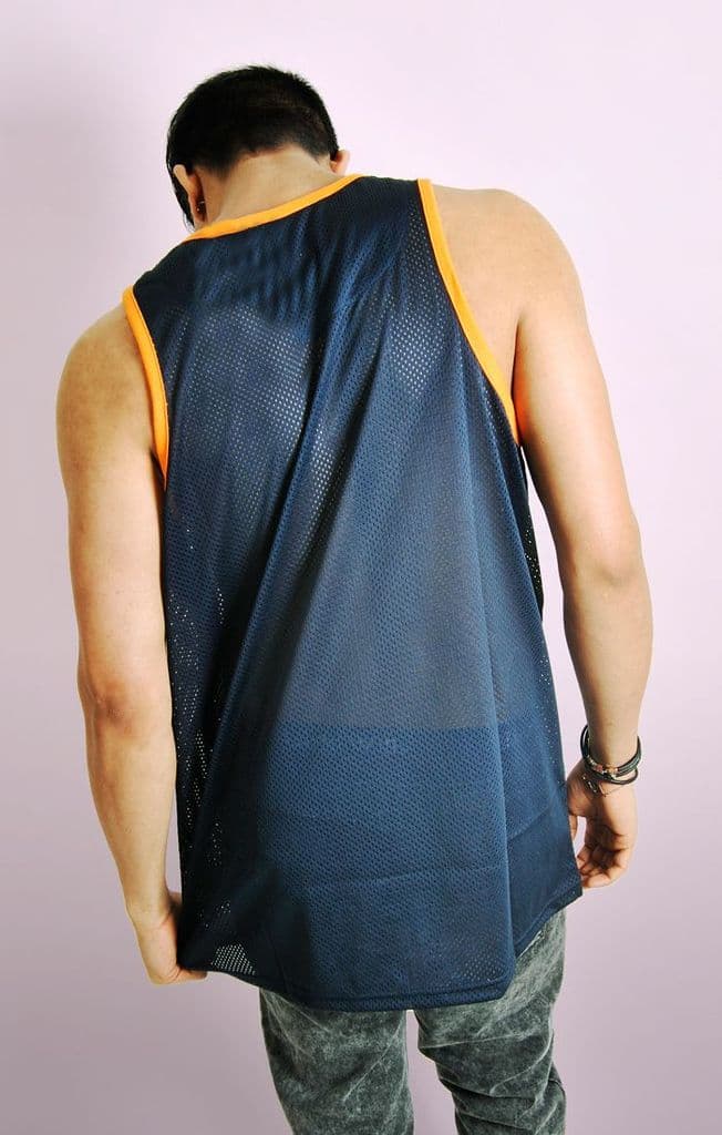 Navy Mesh Basketball Vest